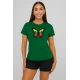 Sieviešu tumši zaļš T-krekls Butterfly PK4025