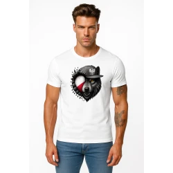 Vīriešu balts T-krekls Polija vilks