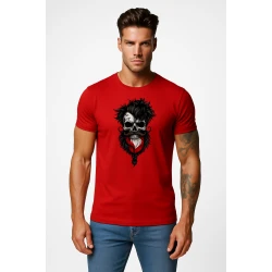 Vīriešu sarkans T-krekls Polija galvaskauss