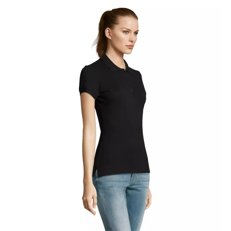 Sieviešu melns polo krekls Passion PK11343