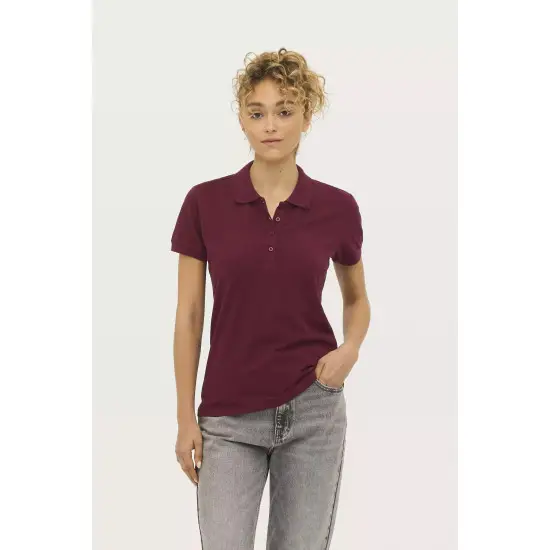 Sieviešu bordo krāsas polo krekliņš Passion PK11343