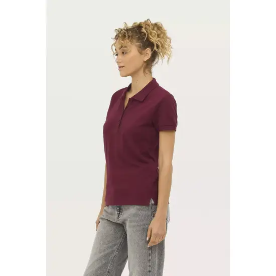 Sieviešu bordo krāsas polo krekliņš Passion PK11343