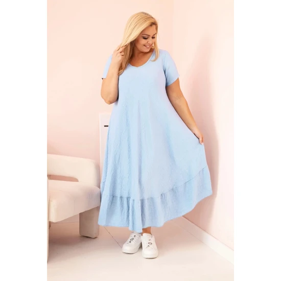 Sieviešu gaiši zila kleita Gala Plus izmēra kleitas