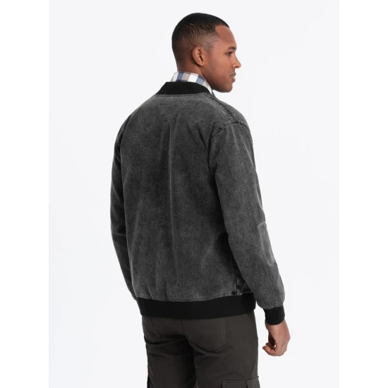 Vīriešu bomberjaka melnā krāsā Norvi V2 OM-JADJ-0163