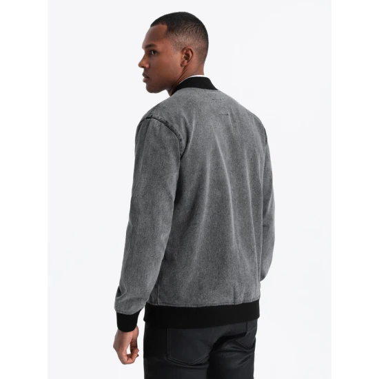 Vīriešu bomber stila pelēka jaka Norvi V1 OM-JADJ-0163