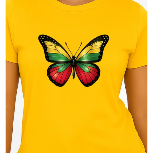 Sieviešu dzeltens T-krekls Butterfly PK4025