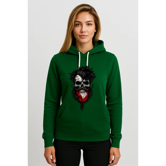 Sieviešu zaļš džemperis Polija galvaskauss PK4033