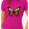 Sieviešu rozā T-krekls Butterfly PK4025