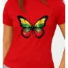Sieviešu sarkans T-krekls Butterfly PK4025