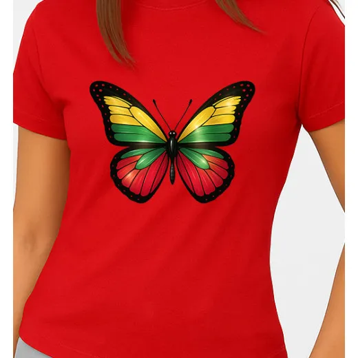 Sieviešu sarkans T-krekls Butterfly PK4025