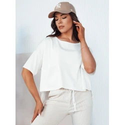 Sieviešu lielizmēra balts T-krekls Eling