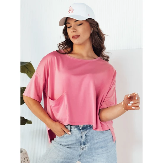 Sieviešu lielizmēra rozā T-krekls Eling T-krekls