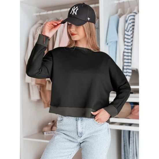 Sieviešu melna blūze ar kulonu Nubiss RY2802