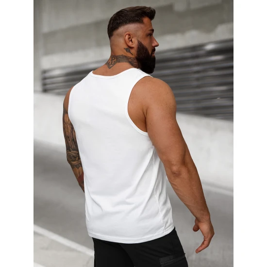 Vīriešu balts T-krekls bez piedurknēm West JS/8B1706/1Z