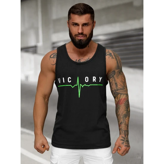 Vīriešu melns bezmugurnieku t-krekls Victory JS/8B1703/3Z