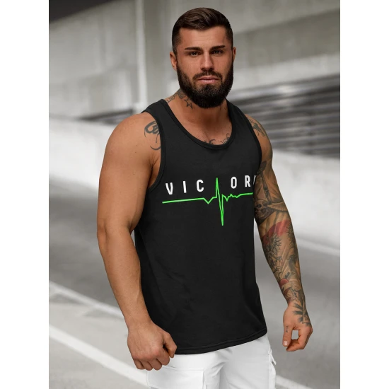 Vīriešu melns bezmugurnieku t-krekls Victory JS/8B1703/3Z