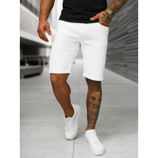 Vīriešu balti džinsa šorti Bost O/UM873