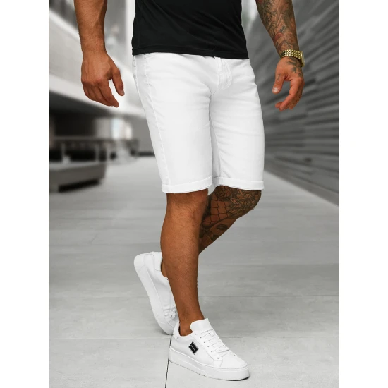 Vīriešu balti džinsa šorti Bost O/UM873