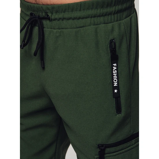 Vīriešu tumši zaļas bikses Rosko UX4467