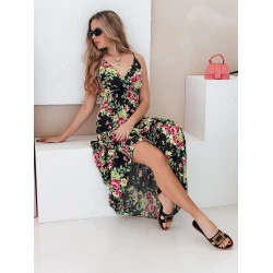 Sieviešu melna gara kleita Missblossy