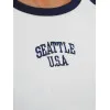Sieviešu balts/tumši zils krekls Seattle USA JS/R61627