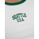 Sieviešu balts/zaļš krekls Seattle USA JS/R61627