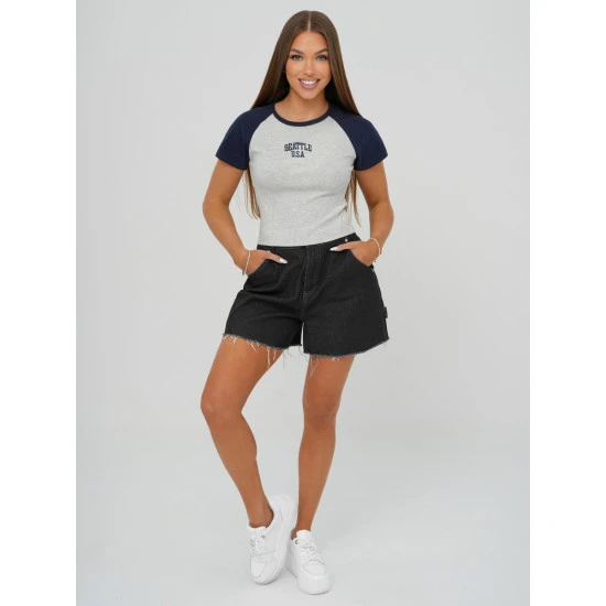 Sieviešu melns t-krekls Seattle USA JS/R61627