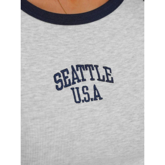 Sieviešu melns t-krekls Seattle USA JS/R61627