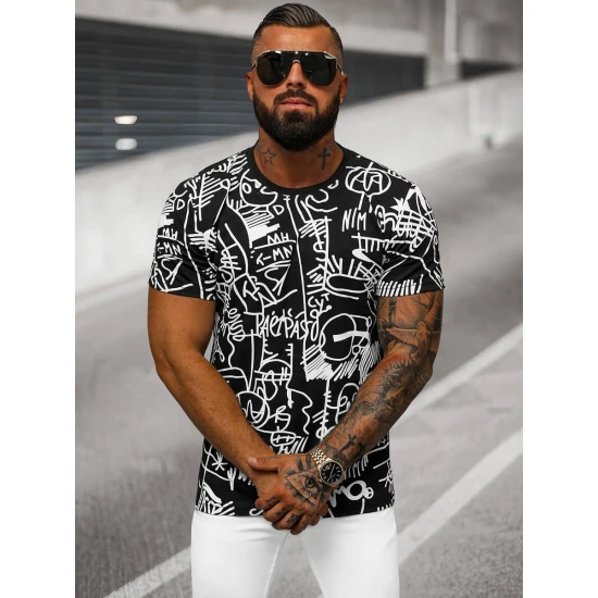 Vīriešu melns krekls Line O/T1269/3