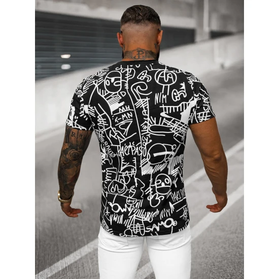 Vīriešu melns krekls Line O/T1269/3