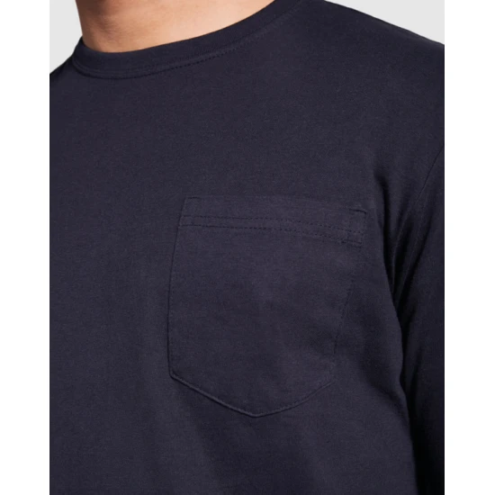 Vīriešu tumši zils krekls ar garām piedurknēm Shiba T-krekls | Polo Roly