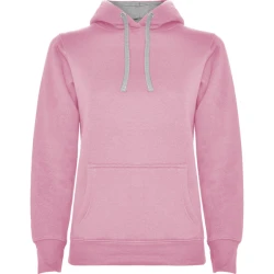 Sieviešu gaiši rozā/pelēks džemperis ar kapuci Urban women