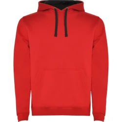 Sarkans/melns džemperis ar kapuci Urban