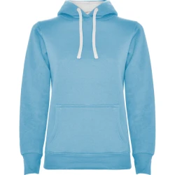 Sieviešu gaiši zils/balts džemperis ar kapuci Urban women