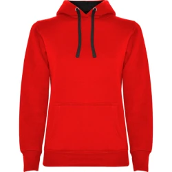 Sieviešu sarkanā/melnā džemperis ar kapuci Urban women