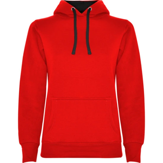 Sieviešu sarkanā/melnā džemperis ar kapuci Urban women Džemperi ar kapuci Roly