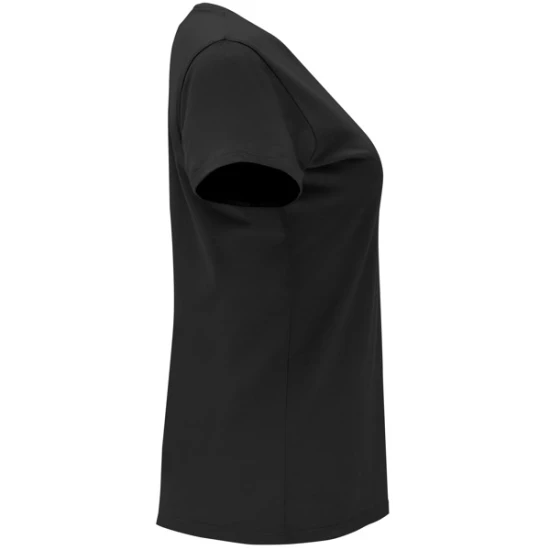 Sieviešu T-krekls ar kapri plecu melnā krāsā T-krekls | Polo Roly