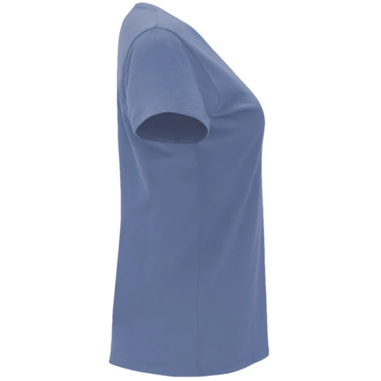 Sieviešu T-krekls ar kapri plecu zilā krāsā T-krekls | Polo Roly