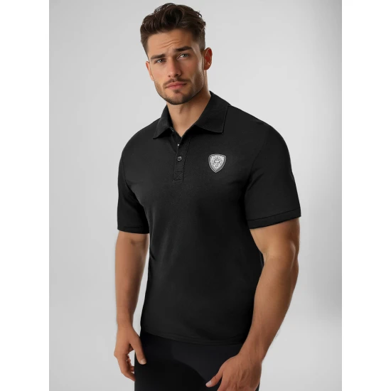 Vīriešu melns polo krekls Sharp POLO T-krekls