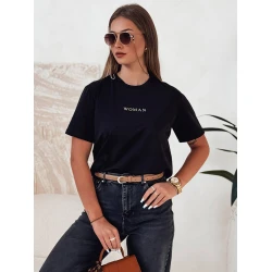 Sieviešu melns T-krekls Woman