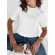 Sieviešu balts T-krekls Woman T-krekls ar saukļiem
