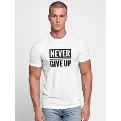 Vīriešu balts T-krekls Stay strong