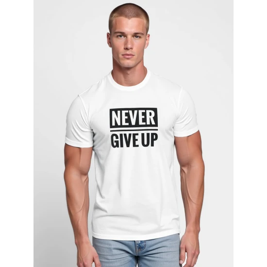 Vīriešu balts T-krekls Stay strong T-krekls ar saukļiem