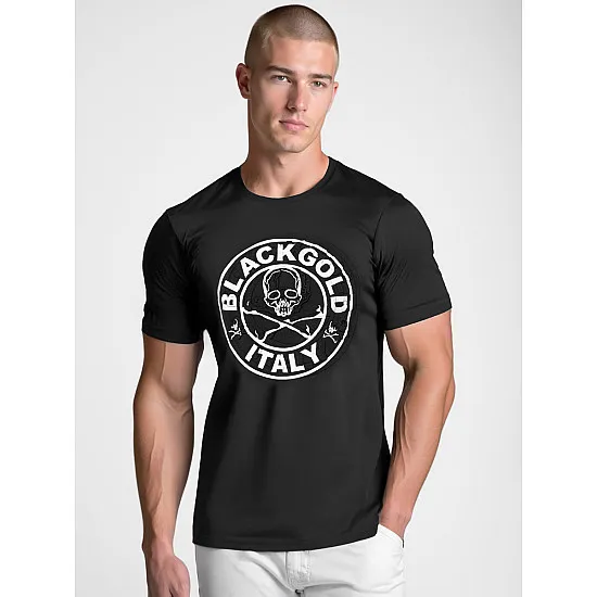 Men's black T-shirt Blackgold T-shirt with slogans