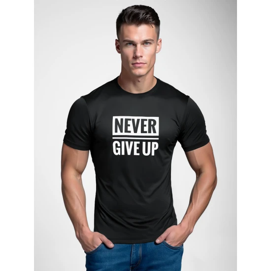 Vīriešu melns t-krekls Stay strong T-krekls ar saukļiem