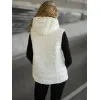 Sieviešu balta jaka ar kapuci Senti Sieviešu vestes