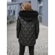Sieviešu melna jaka ar melnu kažokādu Mona Sieviešu jakas