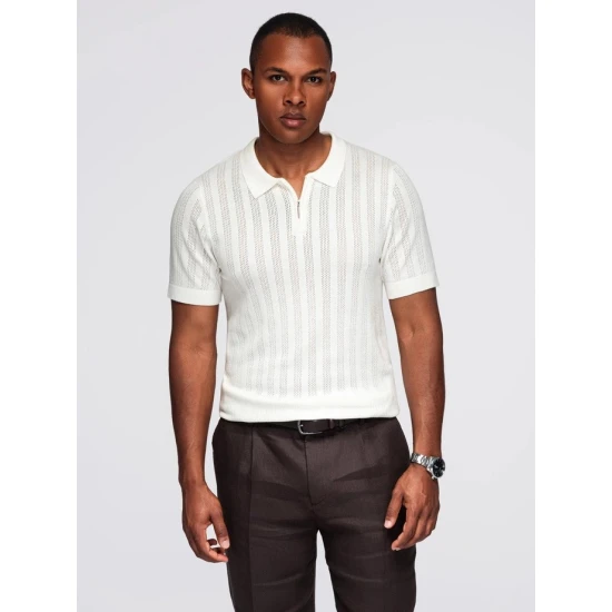 Vīriešu balts polo krekls Elegants POLO T-krekls