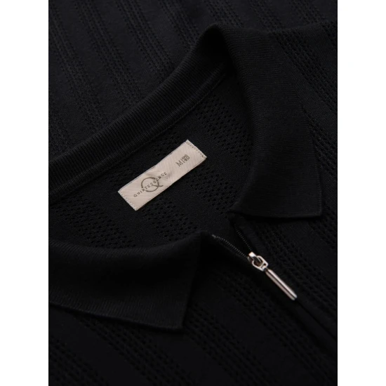 Vīriešu melns polo krekls Elegants POLO T-krekls