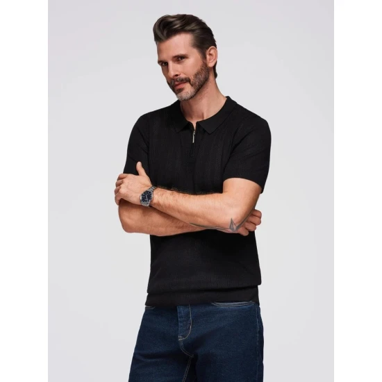 Vīriešu melns polo krekls Elegants POLO T-krekls